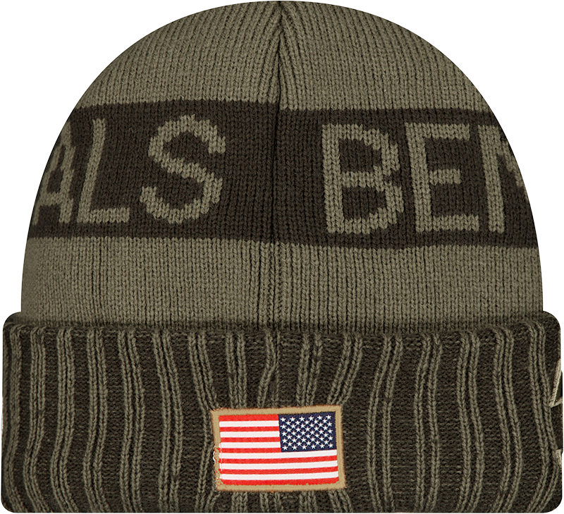 Cincinnati Bengals New Era Green 2025 NFL Sideline Salute To Service Cuffed Knit Hat