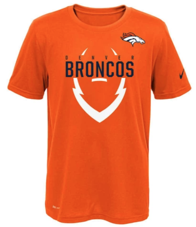 Youth NFL Denver Broncos Nike Dri-Fit Icon Performance Tee- Orange