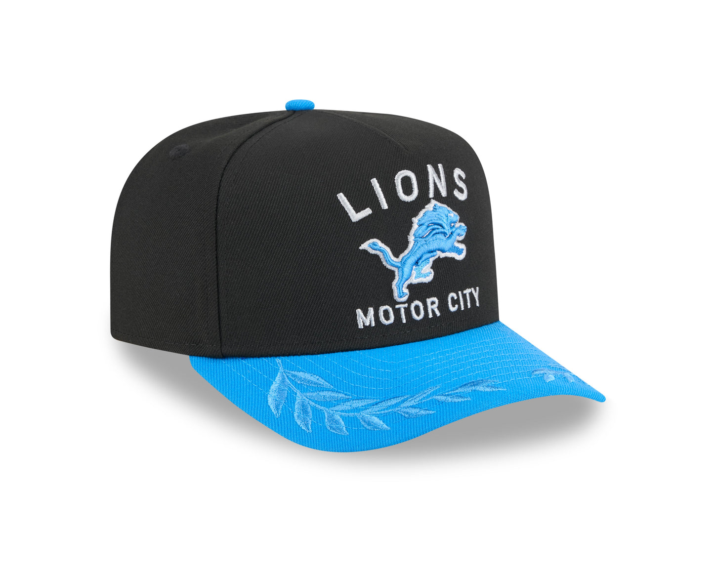 Men's Detroit Lions New Era 2025 NFL Draft Black A-Frame 9FIFTY Snapback Adjustable Hat