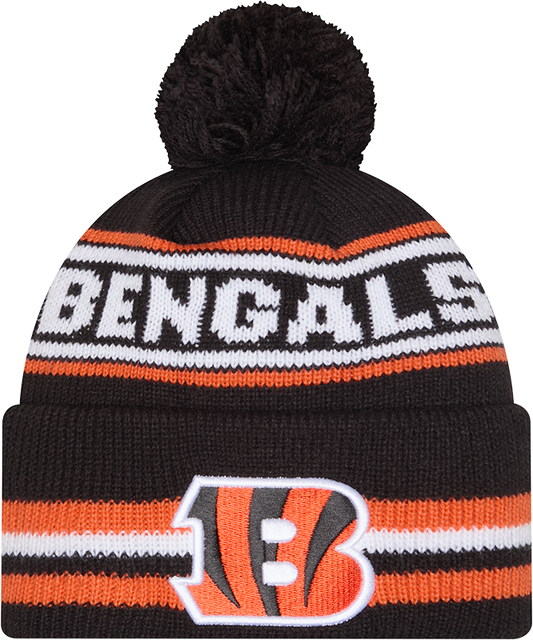 Cincinnati Bengals Black New Era Knit Classic Cuffed Pom Knit