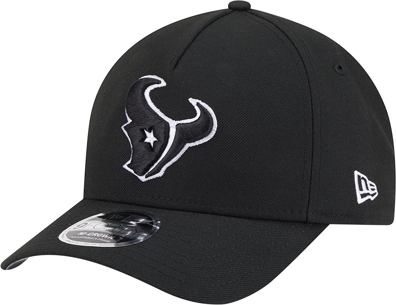 Houston Texans New Era Black & White Primary 9FORTY A-Frame M-Crown Adjustable Hat