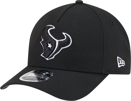Houston Texans New Era Black & White Primary 9FORTY A-Frame M-Crown Adjustable Hat