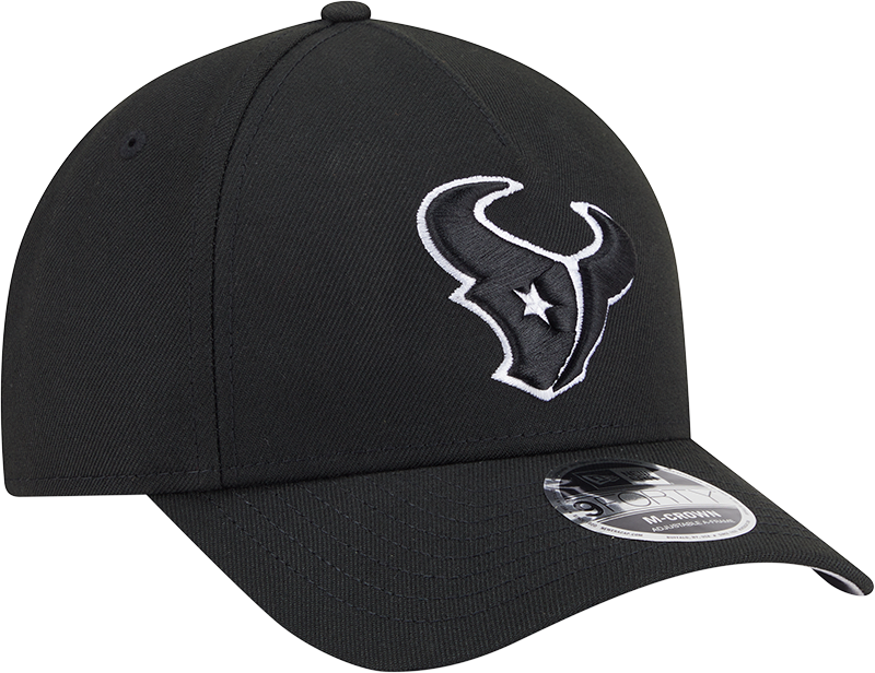 Houston Texans New Era Black & White Primary 9FORTY A-Frame M-Crown Adjustable Hat
