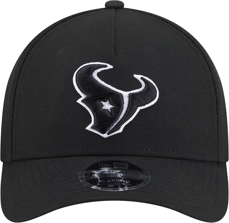 Houston Texans New Era Black & White Primary 9FORTY A-Frame M-Crown Adjustable Hat