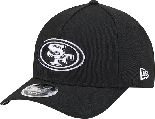 San Francisco 49ers New Era Black & White Primary 9FORTY A-Frame M-Crown Adjustable Hat