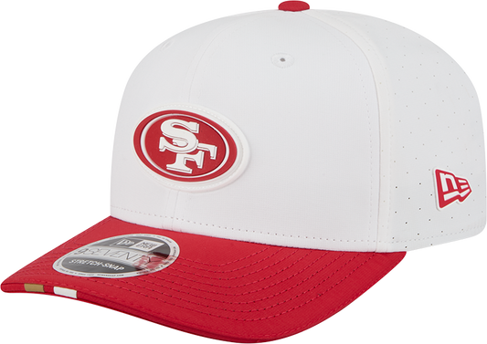 Men's San Francisco 49ers New Era White/Red 2025 NFL Training Camp 9SEVENTY Adjustable Hat