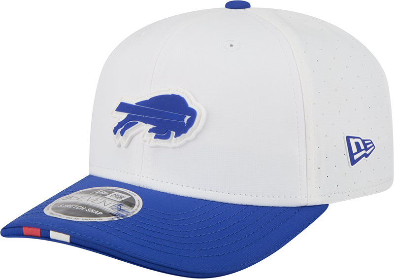 Men's Buffalo Bills New Era White/Black 2025 NFL Training Camp 9SEVENTY Adjustable Hat
