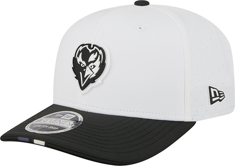 Men's Baltimore Ravens New Era White/Black 2025 NFL Training Camp 9SEVENTY Adjustable Hat