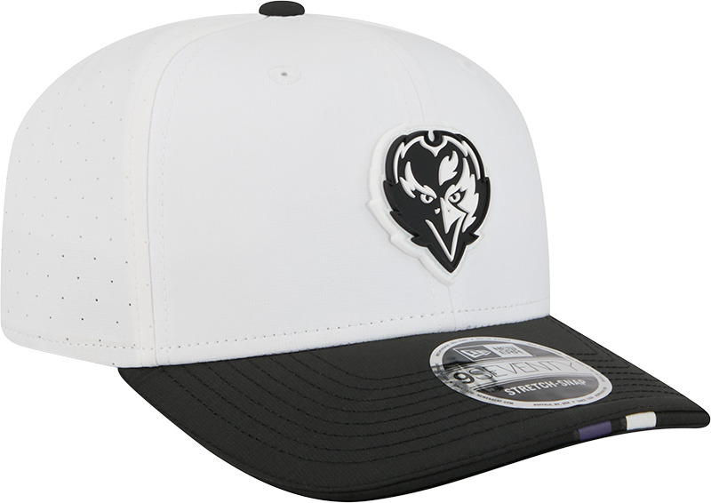 Men's Baltimore Ravens New Era White/Black 2025 NFL Training Camp 9SEVENTY Adjustable Hat
