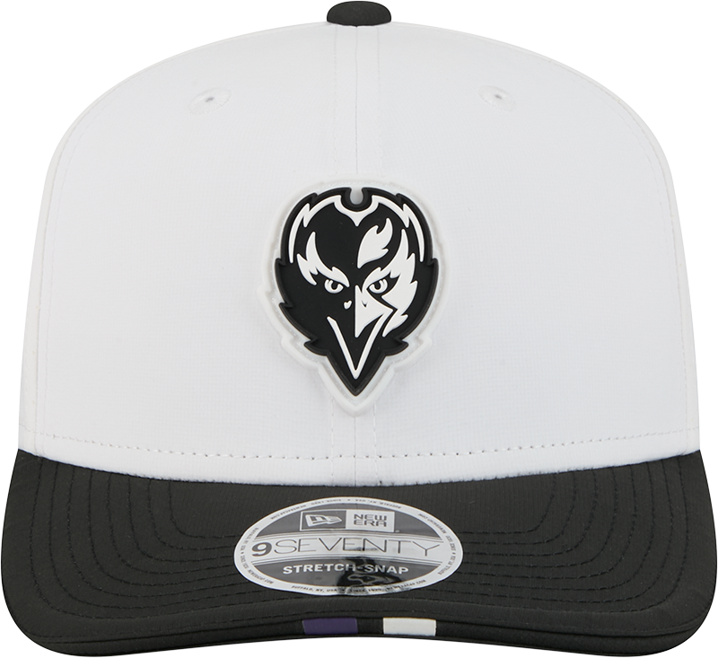 Men's Baltimore Ravens New Era White/Black 2025 NFL Training Camp 9SEVENTY Adjustable Hat