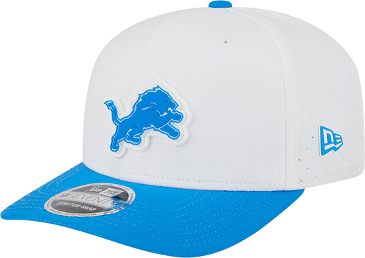 Men's Detroit Lions New Era White/Blue 2025 NFL Training Camp 9SEVENTY Adjustable Hat