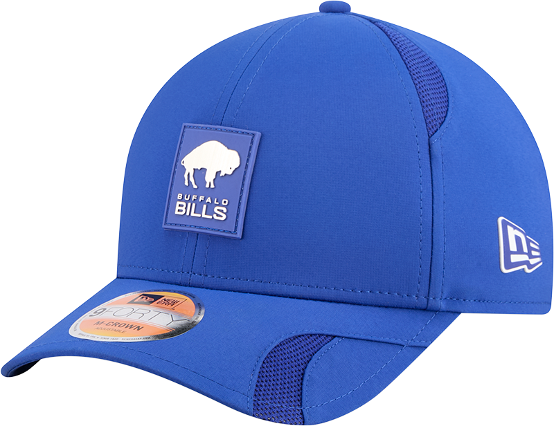 Men's Buffalo Bills New Era Blue 2025 NFL Sideline Heat 9FORTY M-Crown Adjustable Hat