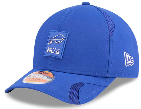 Men's Buffalo Bills New Era Blue 2025 NFL Primary Logo Sideline Heat 9FORTY M-Crown Adjustable Hat
