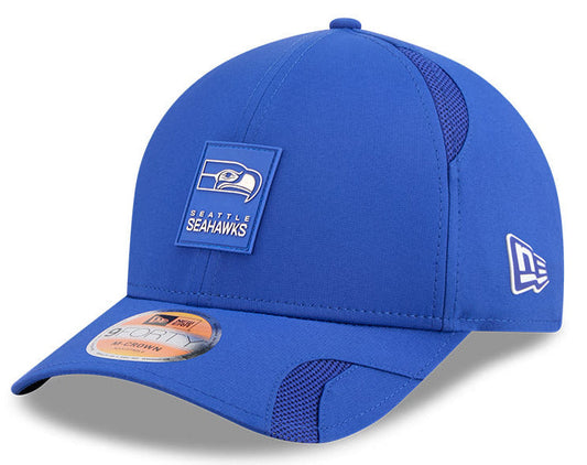 Men's Seattle Seahawks New Era Retro Logo Royal 2025 NFL Sideline Heat 9FORTY M-Crown Adjustable Hat