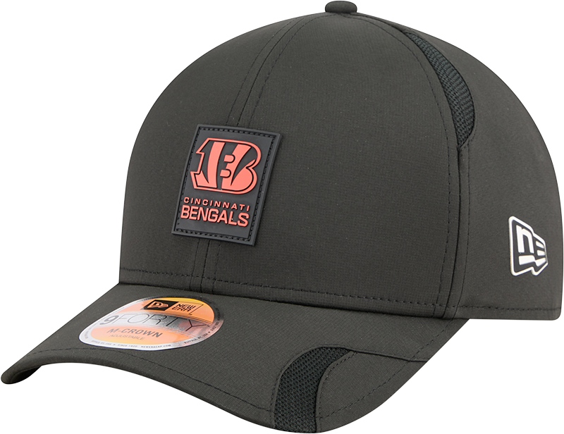 Men's Cincinnati Bengals New Era Black 2025 NFL Sideline Heat 9FORTY M-Crown Adjustable Hat