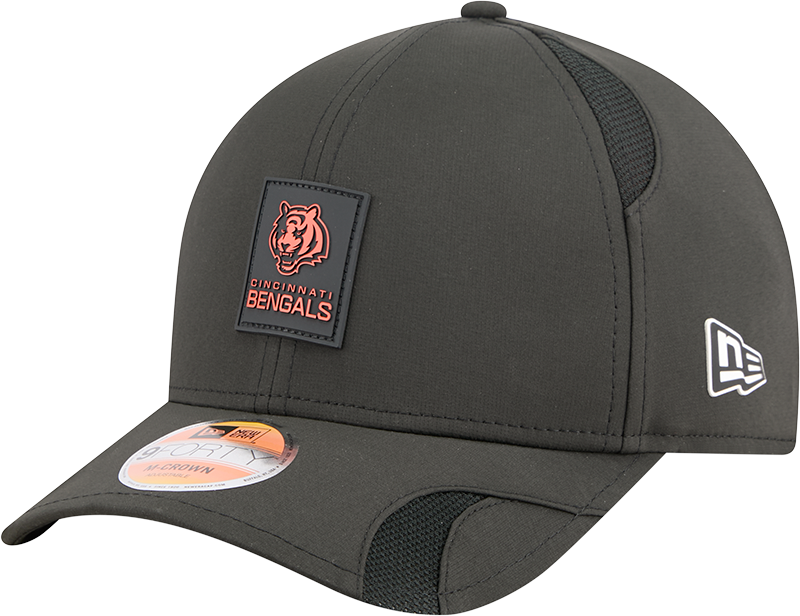 Men's Cincinnati Bengals New Era Black 2025 NFL Sideline Heat 9FORTY M-Crown Adjustable Hat
