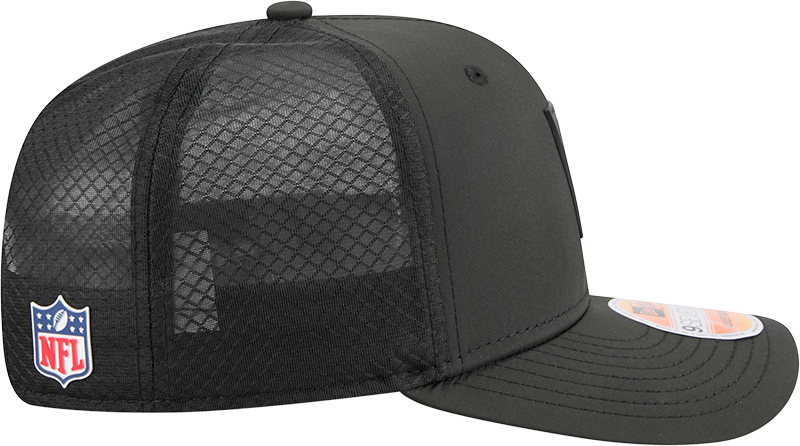 Men's Cincinnati Bengals New Era Black 2025 Sideline 9SEVENTY Trucker Adjustable Hat