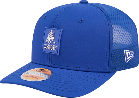 Men's New England Patriots New Era Royal 2025 Sideline 9SEVENTY Trucker Adjustable Hat