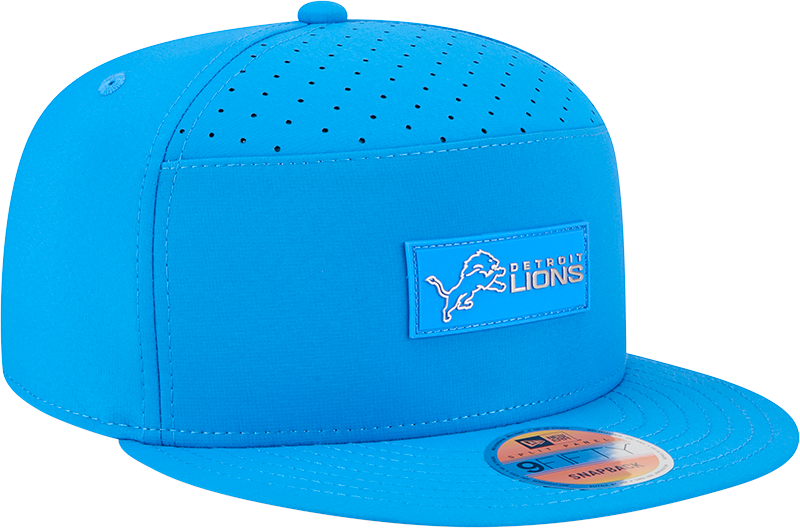 Men's Detroit Lions New Era Blue 2025 Sideline Split Panel 9FIFTY Snapback Hat