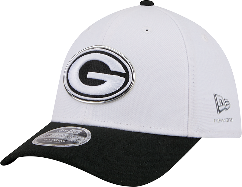 Green Bay Packers New Era White/Black 2026 NFL Draft 39THIRTY M-Crown Flex Hat
