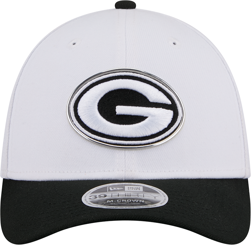 Green Bay Packers New Era White/Black 2026 NFL Draft 39THIRTY M-Crown Flex Hat