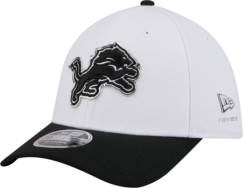 Detroit Lions New Era White/Black 2026 NFL Draft 39THIRTY M-Crown Flex Hat