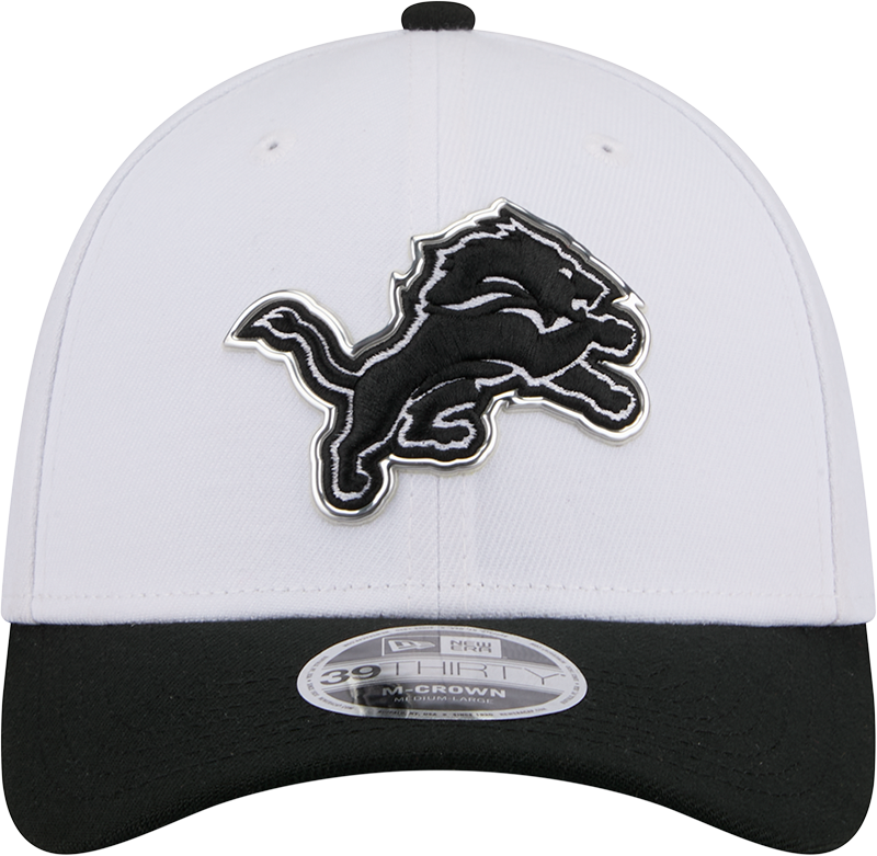 Detroit Lions New Era White/Black 2026 NFL Draft 39THIRTY M-Crown Flex Hat