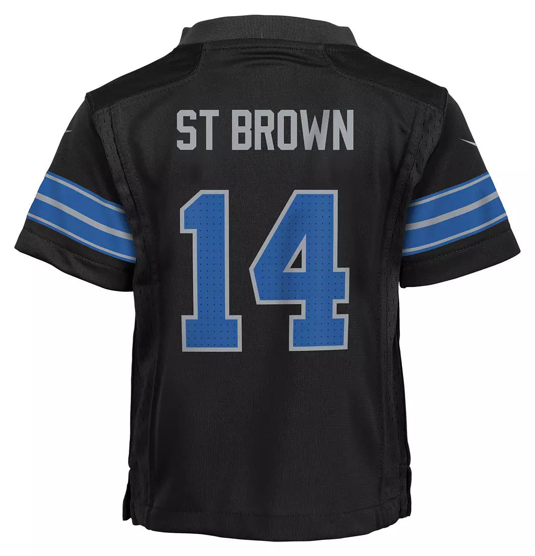 Kids Amon-Ra St. Brown Detroit Lions Black Child Nike Replica Jersey