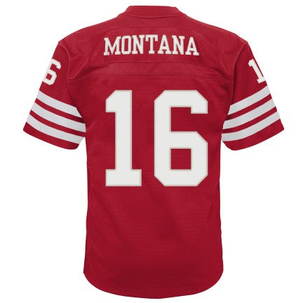 Youth San Francisco 49ers Joe Montana Mitchell & Ness Scarlet Retired Player Vintage Replica Jersey