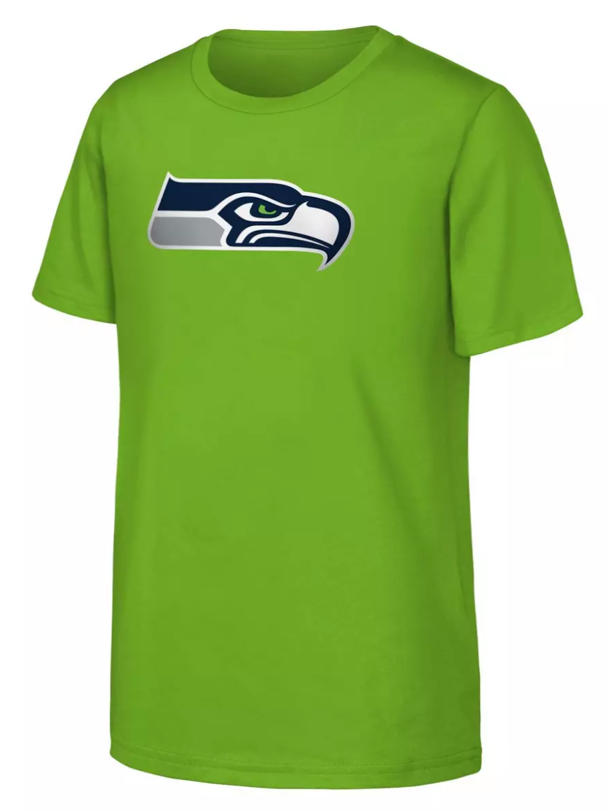 Youth Seattle Seahawks Action Green Primary Logo Tee