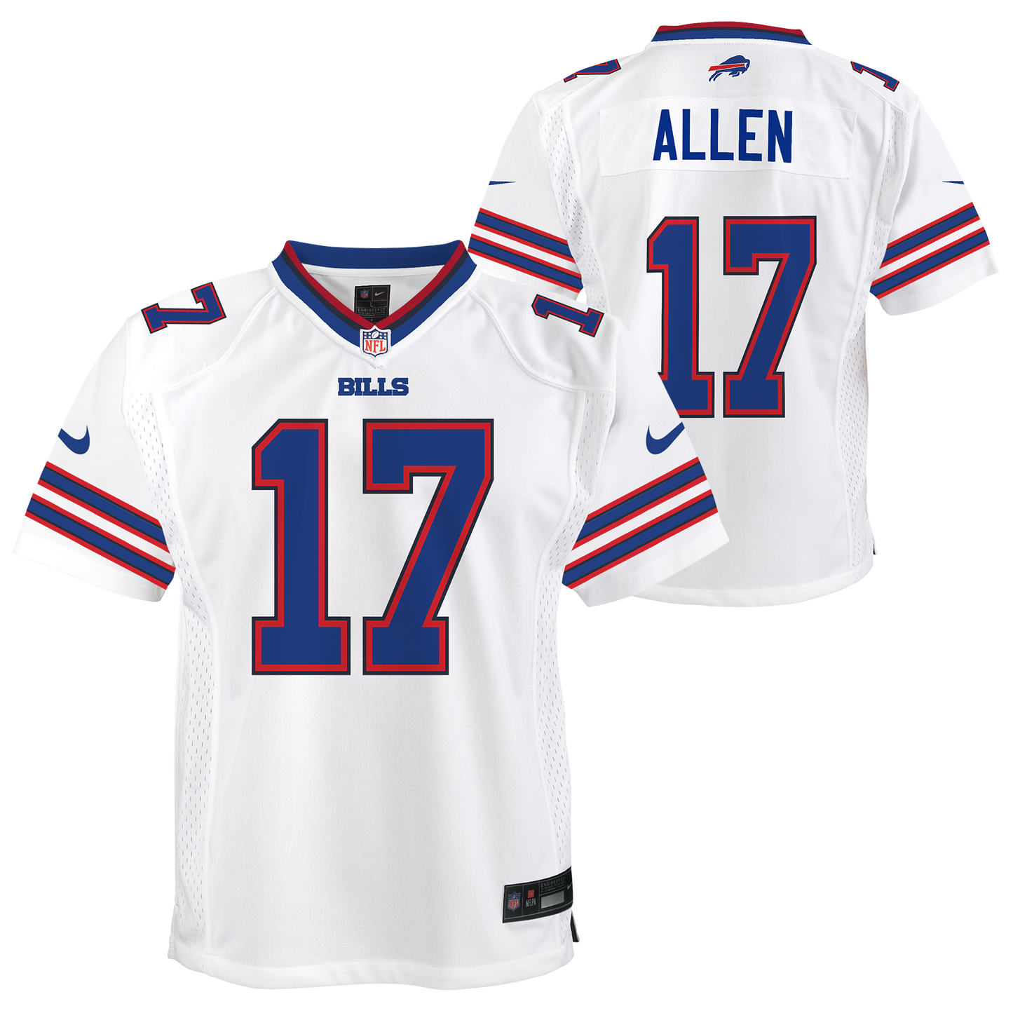 Youth Josh Allen Buffalo Bills Nike White Road Game Player Jersey