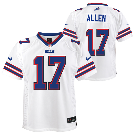 Youth Josh Allen Buffalo Bills Nike White Road Game Player Jersey