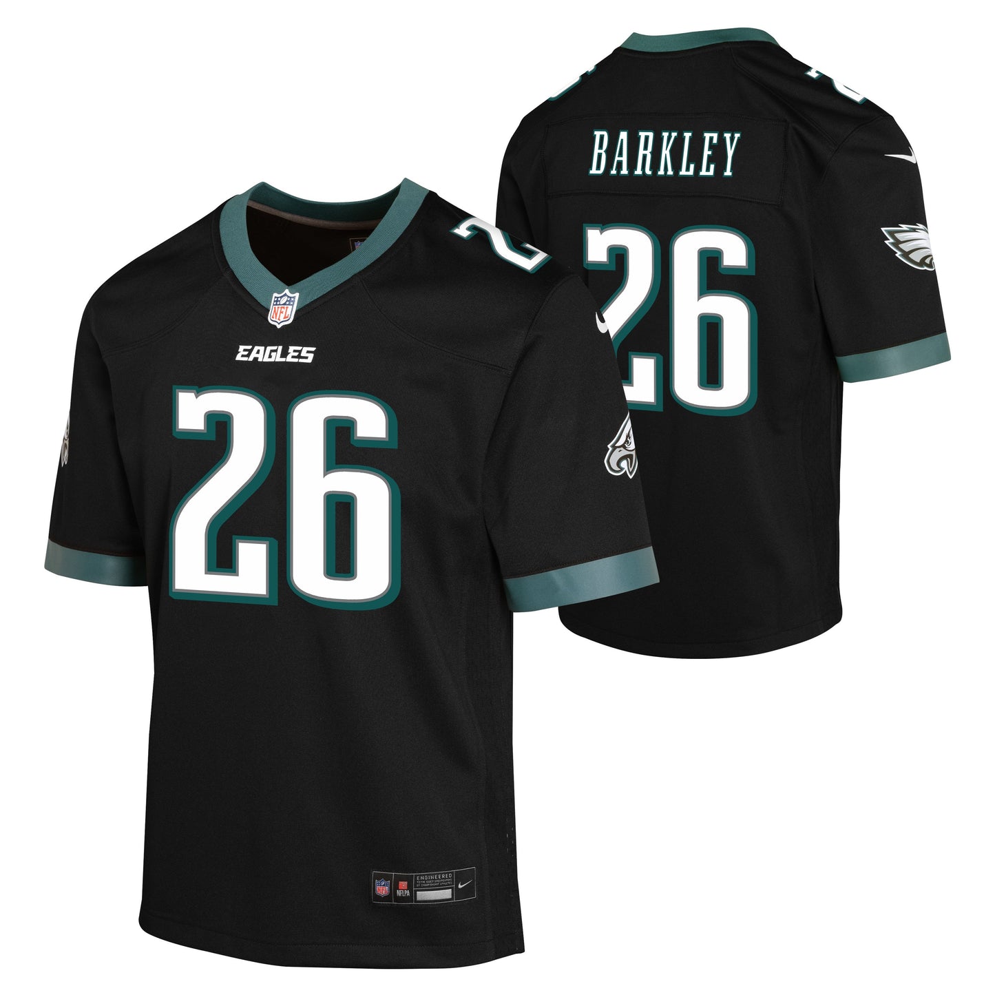 Youth Saquon Barkley Philadelphia Eagles Black Alternate Nike Game Jersey