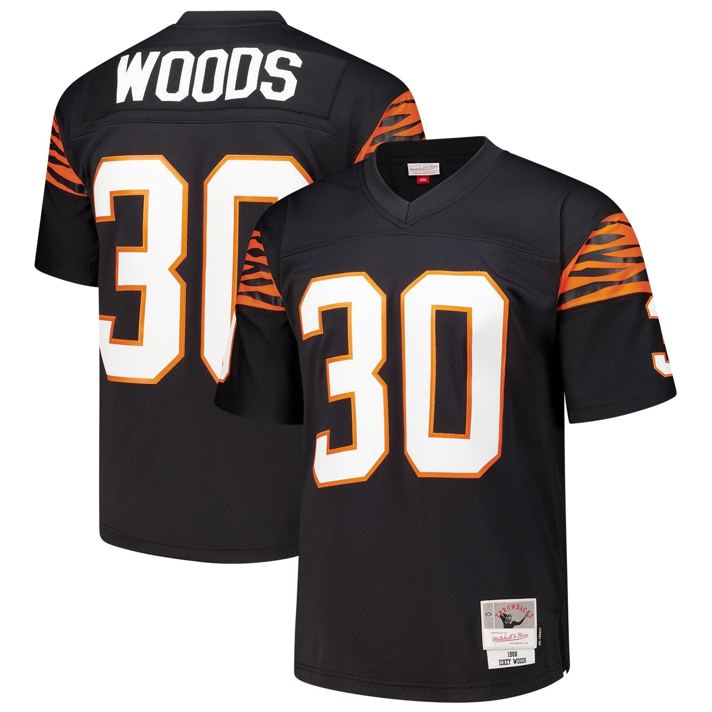 Men's Cincinnati Bengals Ickey Woods Mitchell & Ness Black 1988 Legacy Replica Jersey