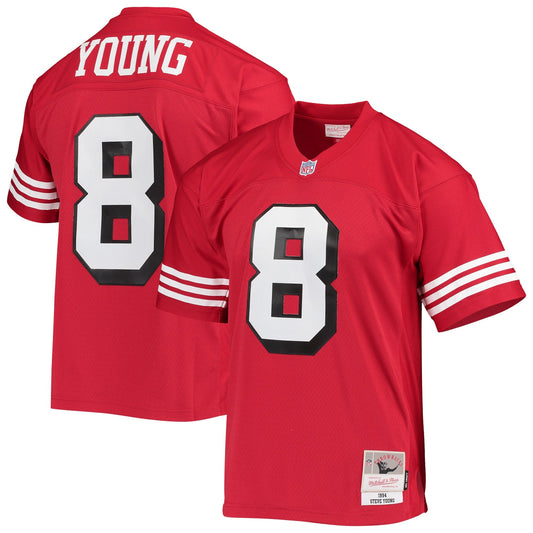 Men's Mitchell & Ness Steve Young Scarlet San Francisco 49ers Retired Player Legacy Replica Jersey