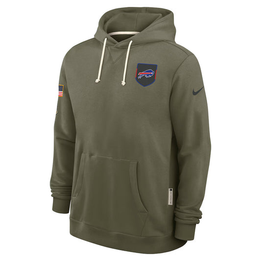 Men's Buffalo Bills Nike Olive Green 2025 Salute To Service Club Pullover Hoodie
