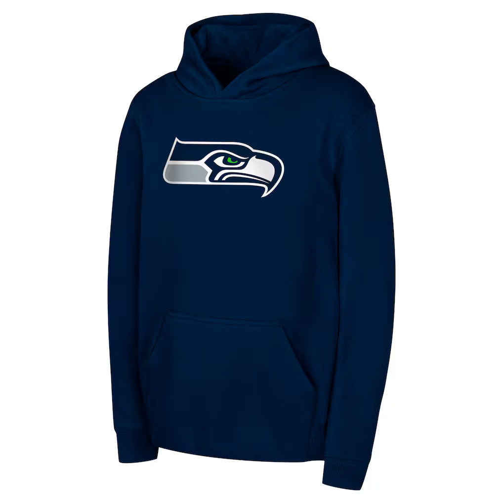 Youth Seattle Seahawks College Navy Team Logo Pullover Hoodie